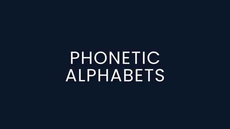 Phonetic Alphabet